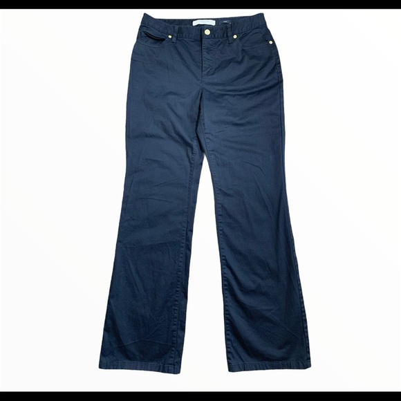 LIZ CLAIBORNE Jackie Straight Leg Trousers With Pockets Black Size 8 - Picture 4 of 12